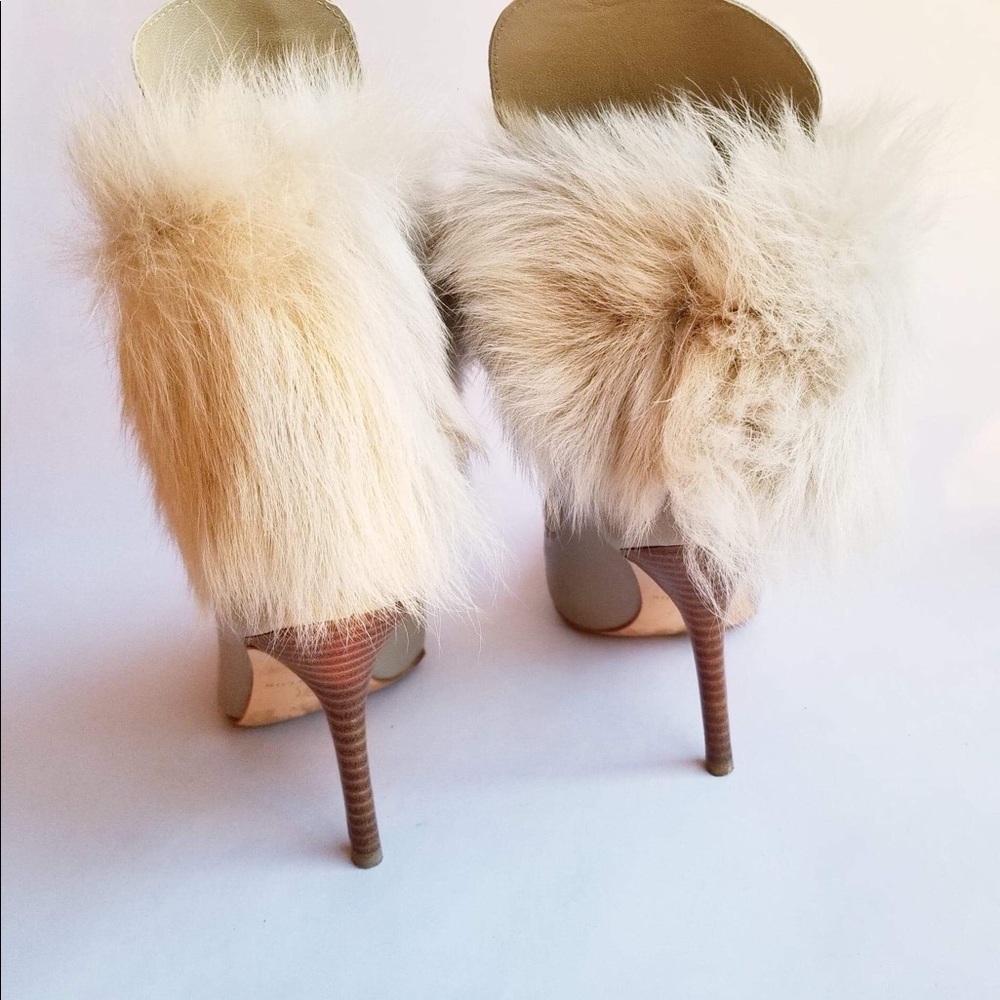 Ann Taylor Lamb Shearling Fur Lace Up Pointed Toe - Picture 7 of 7